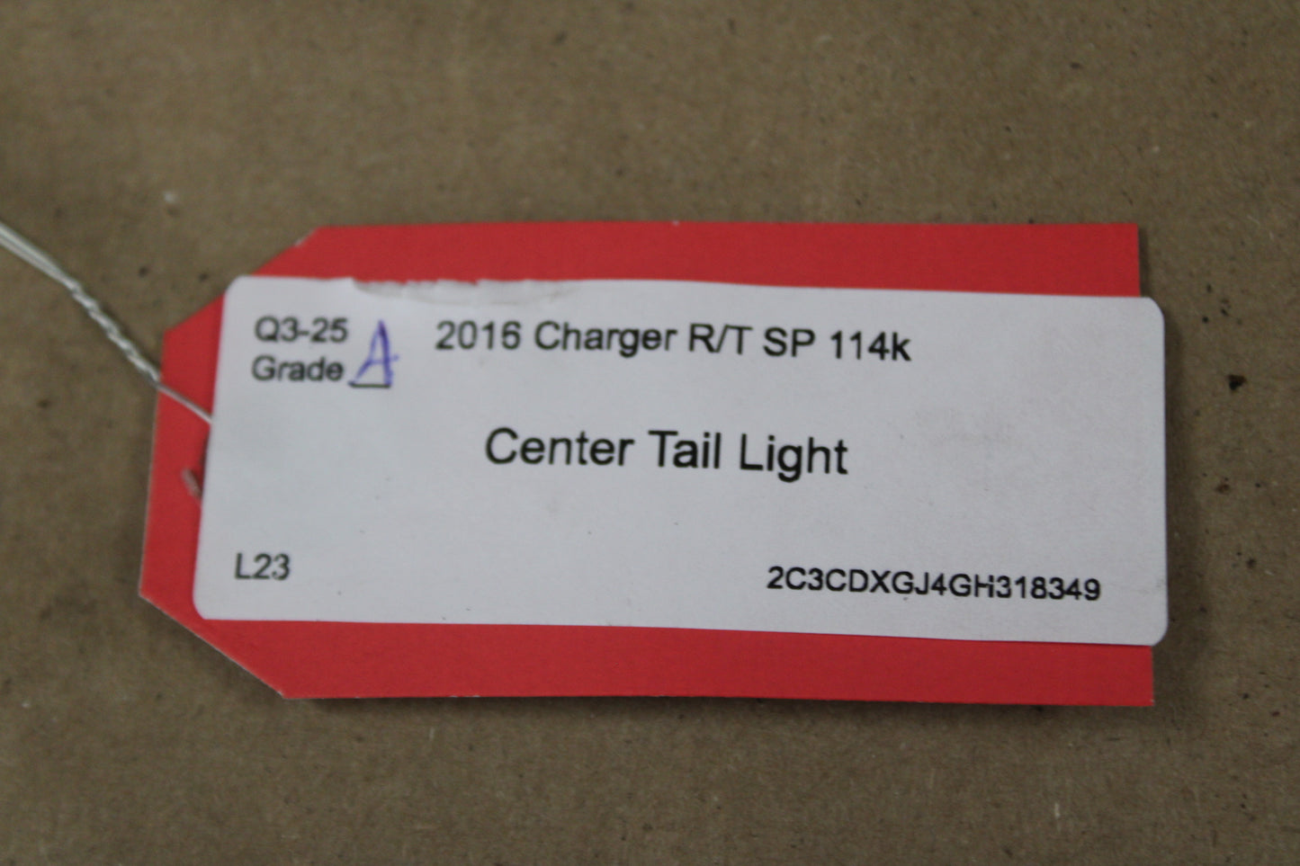 2015-2023 DODGE CHARGER CENTER TAIL LIGHT OEM TRUNK LED 68398666AB