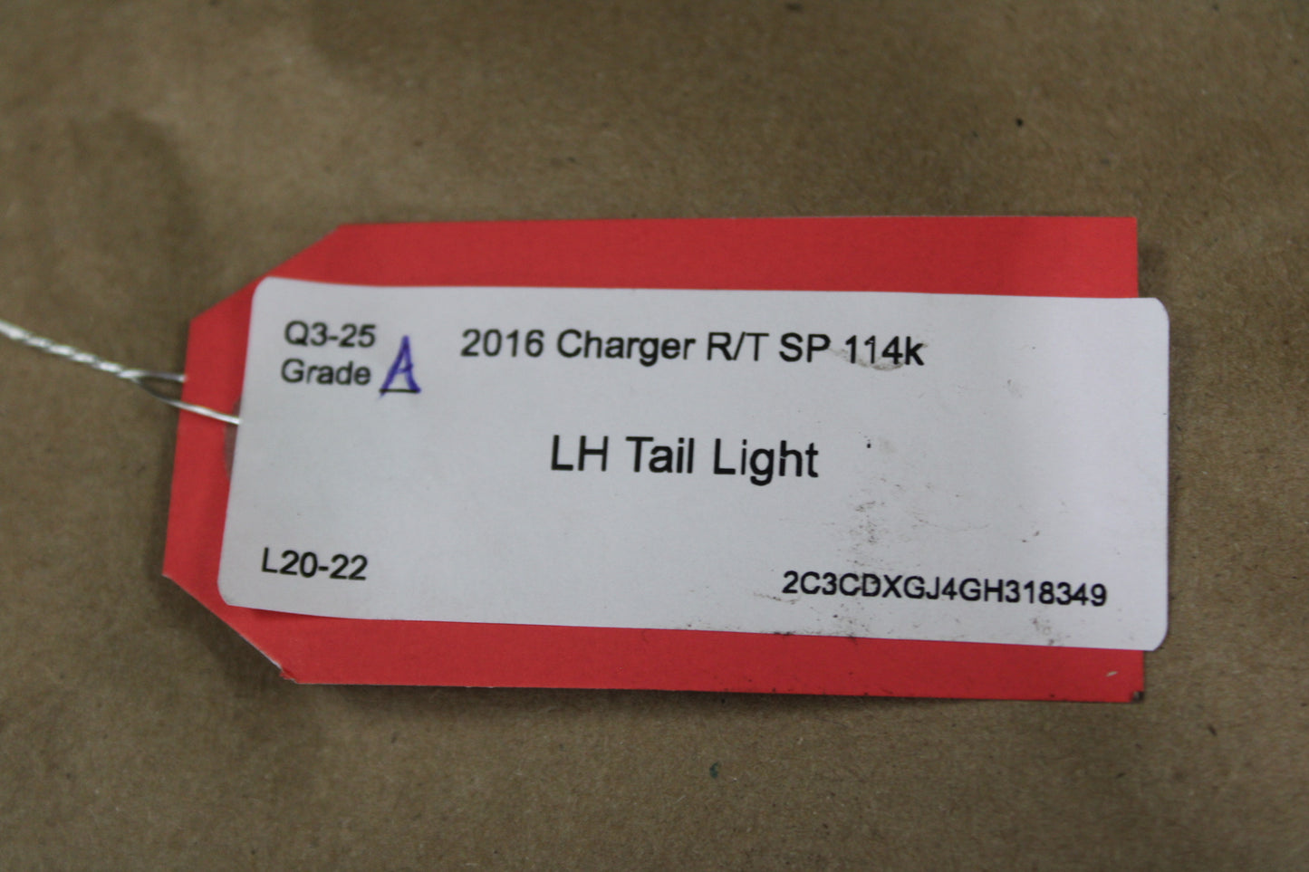 2015-2023 DODGE CHARGER REAR LEFT DRIVER TAILLIGHT LED OEM 68213145AC