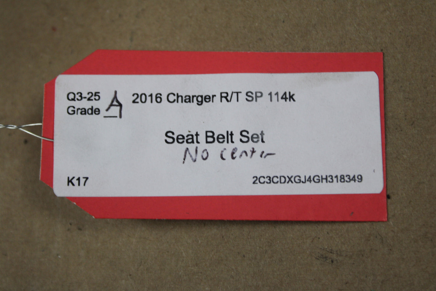 2016 Dodge Charger R/T Scat Pack Left Right Seat Belt Retractor Set OEM