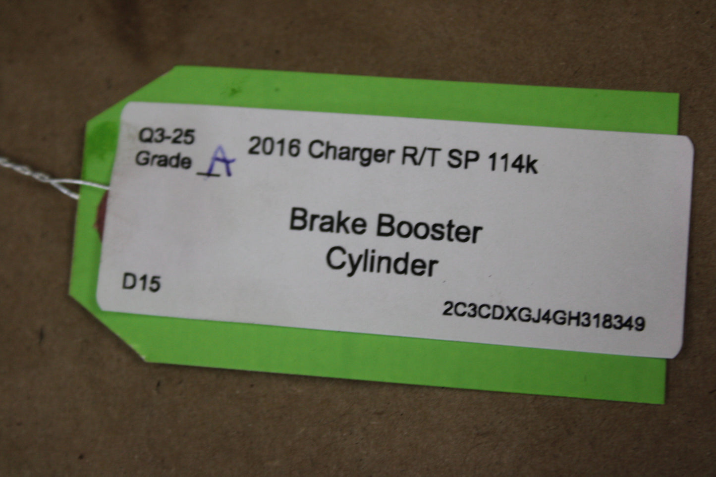 2016 DODGE CHARGER R/T SCAT BRAKE BOOSTER MASTER CYLINDER 04581644AI