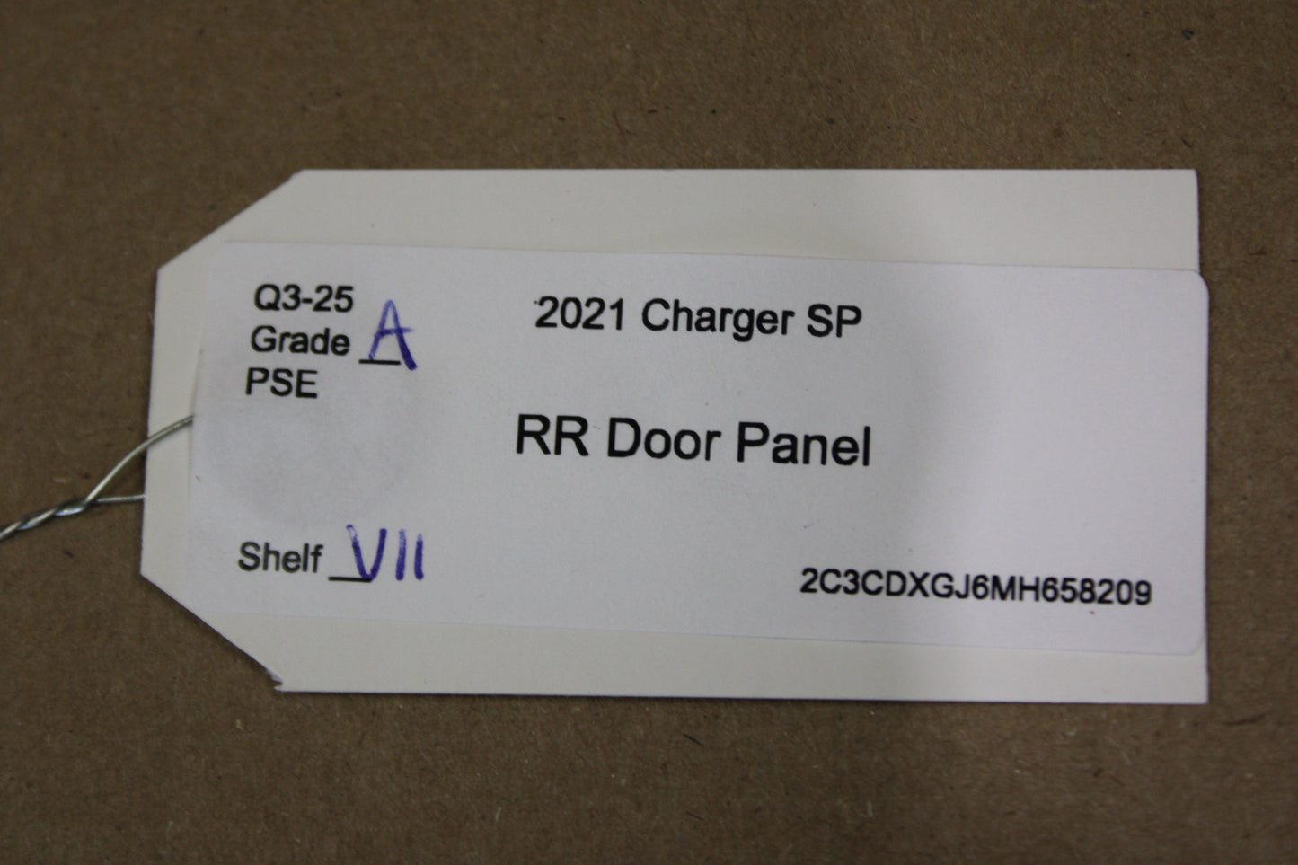 19-23 CHARGER REAR PASSENGER RH SIDE DOOR PANEL BLACK OEM 6RA221X9AD