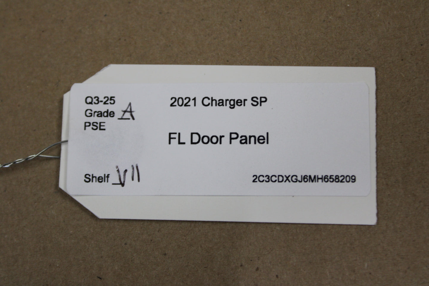 20-23 CHARGER FRONT DRIVER LH SIDE DOOR PANEL OEM LEATHER 6YD951X9AB