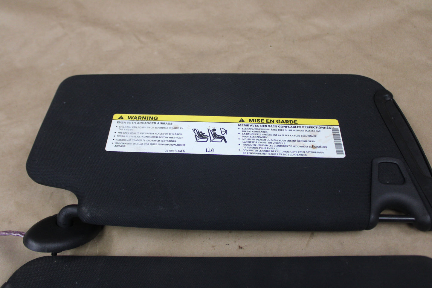 2020-2023 Dodge Charger Left & Right Illuminated Black Sun Visor Set Pair OEM