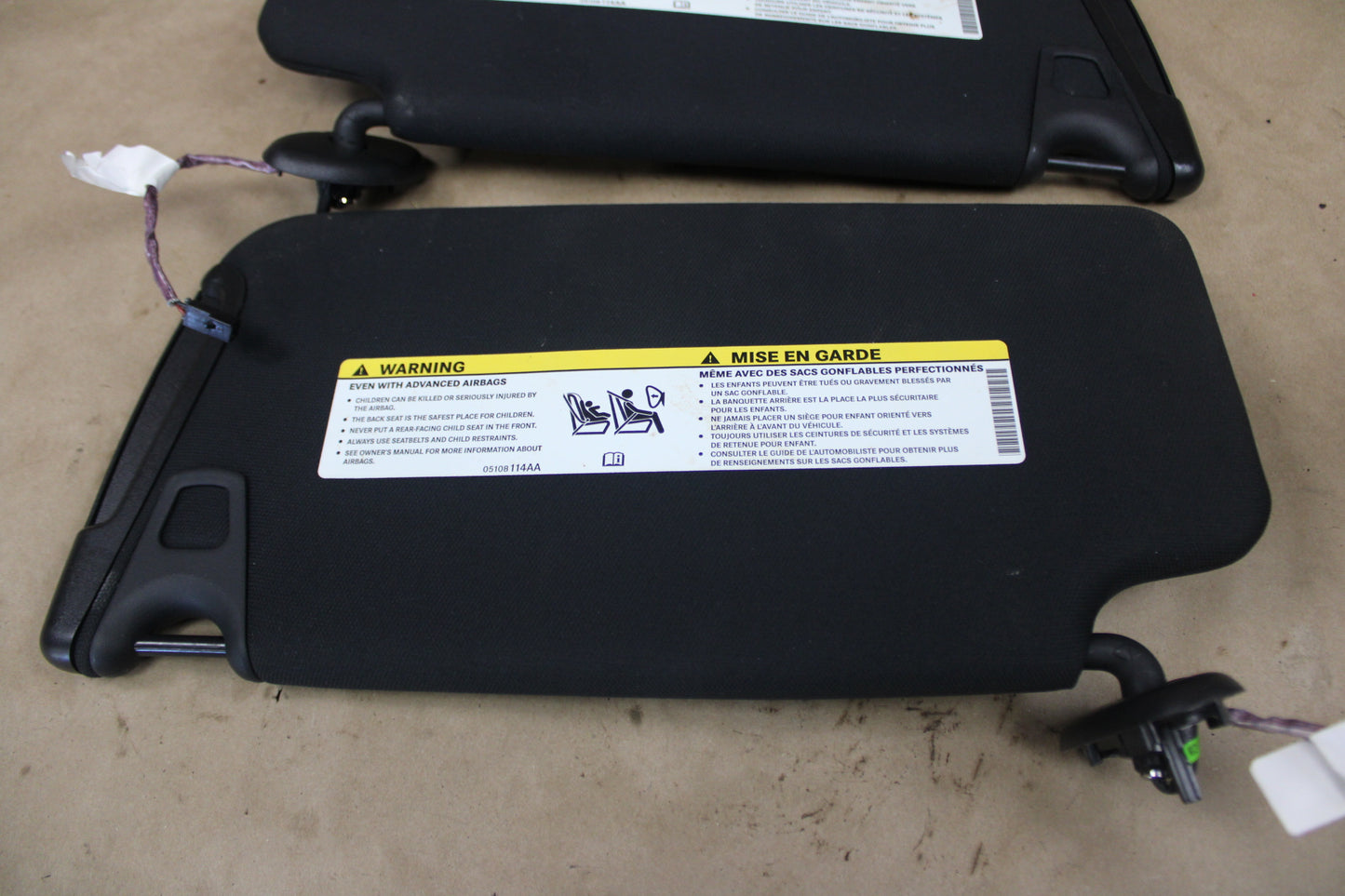 2020-2023 Dodge Charger Left & Right Illuminated Black Sun Visor Set Pair OEM