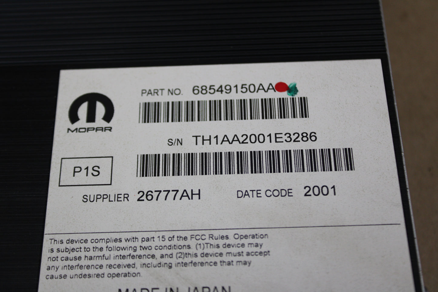 17-23 CHARGER CHALLENGER 300 AUDIO RADIO AMPLIFIER OEM 68549150AA