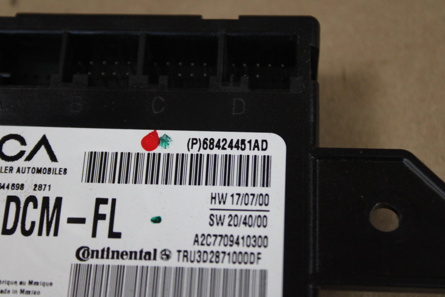 20-21 DODGE CHARGER FRONT LEFT SIDE DOOR CONTROL MODULE 68424451AD