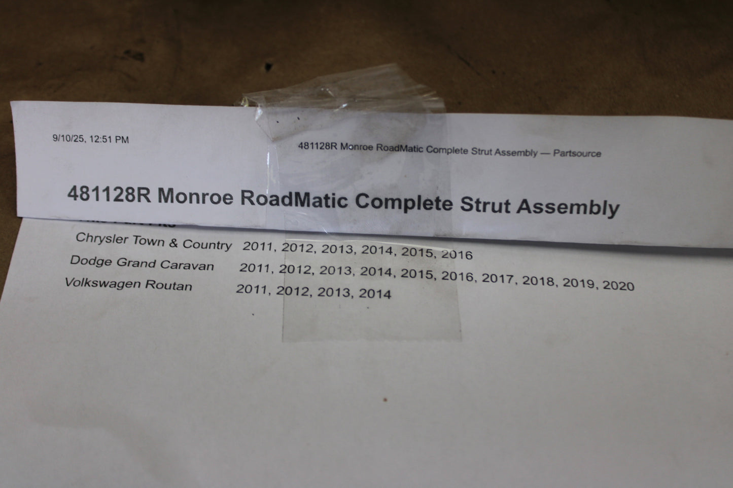 481128R Monroe RoadMatic Dodge Chrysler Front Strut Coil Spring Assembly