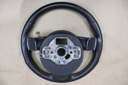 2013-2018 Audi S7 3 Spoke Steering Wheel Assembly Heated Tiptronic Black Leather