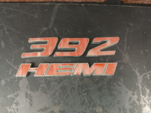 Dodge 392 Hemi Engine Emblem Silver and Red Decal