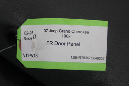 05-10 Jeep Grand Cherokee Front Passenger RH Interior Door Panel Trim 1dv721d5af