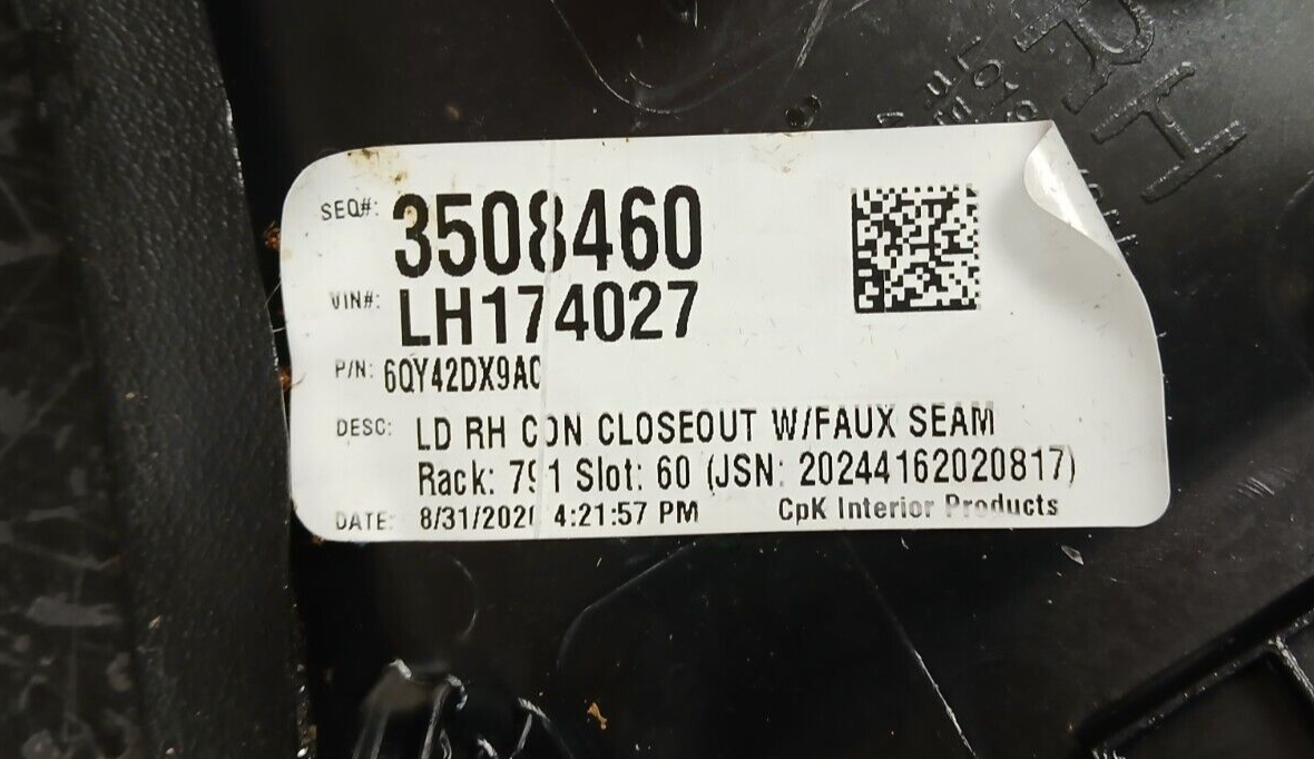 2019-2023 Dodge Charger Passenger RH Side Center Console Panel 6qy42dx9ac