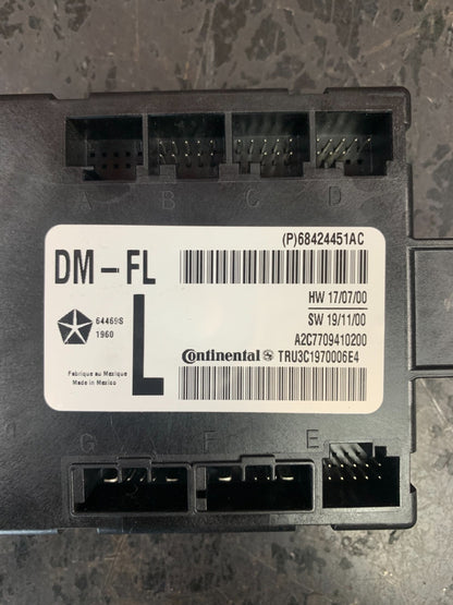 2020 DODGE CHARGER/300/PACIFICA FRONT LEFT DOOR CONTROL MODULE UNIT 68424451AC