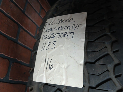 P265/70R17 Firestone Destination A/T 113S Used Tire 4/32nds