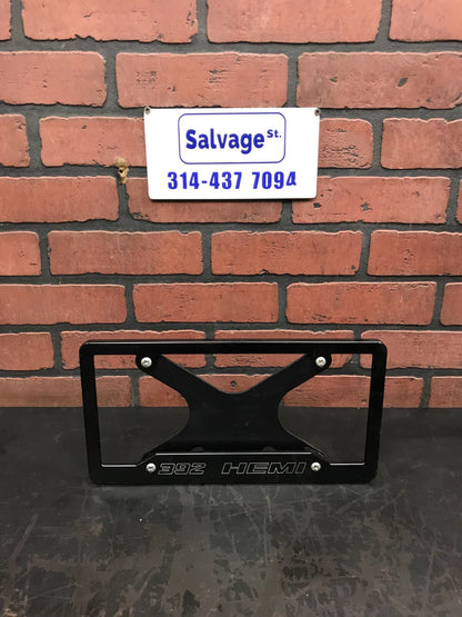 392 Hemi Black License Plate Frame and Mounting Bracket