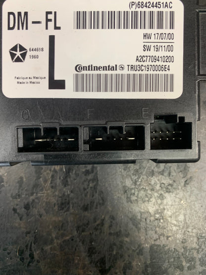 2020 DODGE CHARGER/300/PACIFICA FRONT LEFT DOOR CONTROL MODULE UNIT 68424451AC