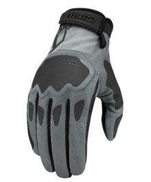 Grey Icon Hooligan Battlescar Vented Textile Gloves Size LARGE
