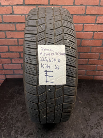 Used Full Set of 4 Tires 225/60R18 General Altimax 365 AW 100H - 6.5/32