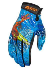 Icon Hooligan Dino Fury Gloves Blue XL