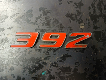 Dodge 392 HEMI Badge Emblem Nameplate Chrome/Red