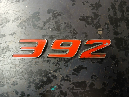 Dodge 392 HEMI Badge Emblem Nameplate Chrome/Red