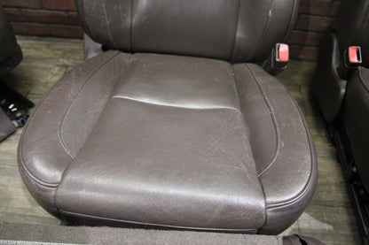 2010-2011 Cadillac Escalade Complete Full Front Rear Seat Set Brown Leather OEM