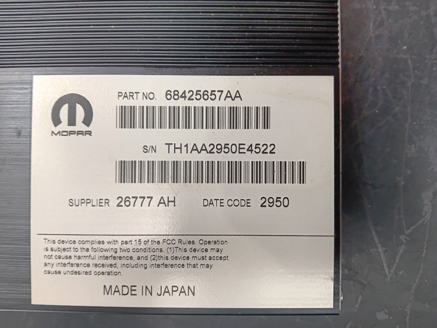 2017-2023 Charger/Challenger/300 Radio Audio Amp Amplifier 68425657aa