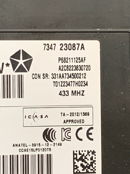 2016-2017 GRAND CHEROKEE DURANGO RFHUB KEYLESS ENTRY RECEIVER MODULE 68211125AE