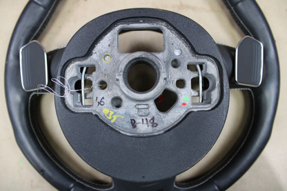 2013-2018 Audi S7 3 Spoke Steering Wheel Assembly Heated Tiptronic Black Leather