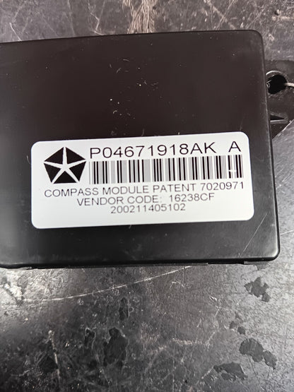 2007-2023 Jeep/Dodge/Chrysler/Ram Mopar Driver Assist Compass Module 04671918ak
