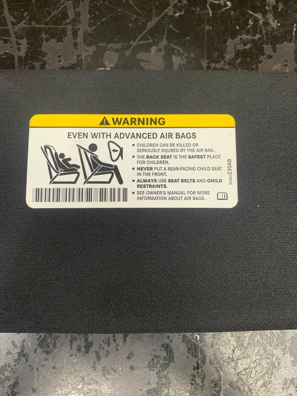 2015-2016 DODGE CHALLENGER FRONT PASSENGER RIGHT SIDE SUN VISOR OEM 55361230AB