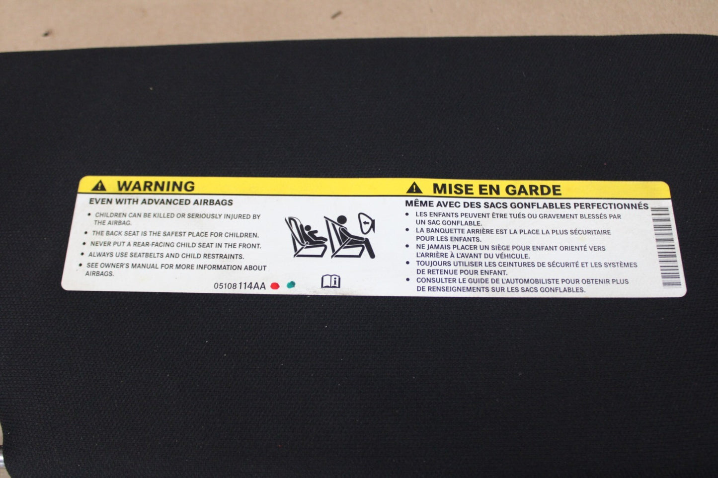 2015-2023 DODGE CHARGER R/T LEFT RIGHT BLACK SUN VISOR SET OF 2 OEM