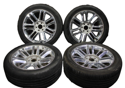 2007-2014 Cadillac Escalade Full 22” Wheel Set 22x9 Silver OEM 4/32nds 9597482