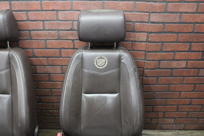 2010-2011 Cadillac Escalade Complete Full Front Rear Seat Set Brown Leather OEM