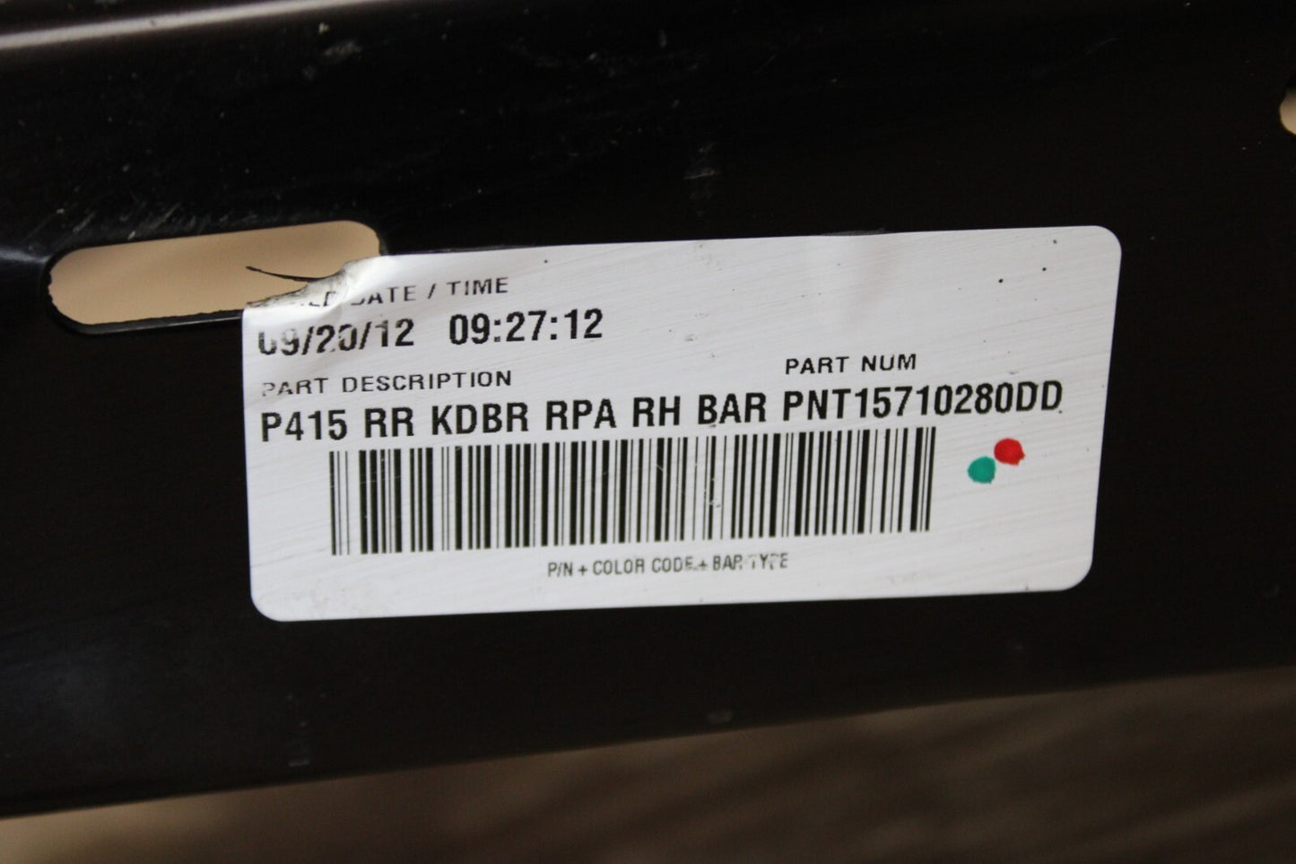 OEM 09-14 Ford F150 Rear Passenger RH Side Bumper Corner End Cap w/ Sensor Hole