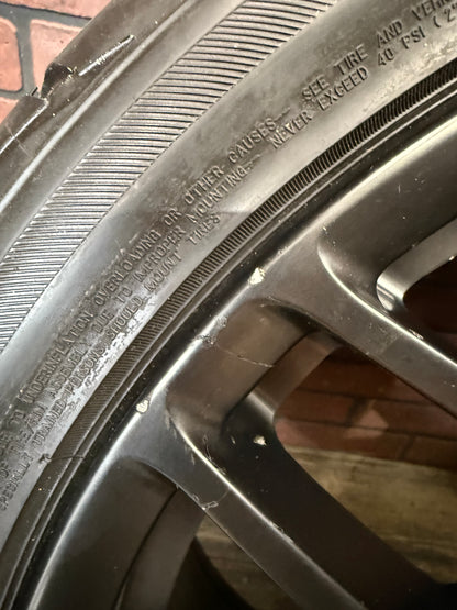 Used OEM Ford Mustang GT500 SVT Staggered Wheel and Tire Set 20x9.5, 19x9.5