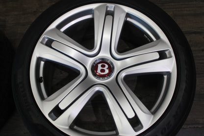 11-18 Bentley Continental GT GTC 5 Spoke Silver 20x9.5 Wheel Set Flying Spur