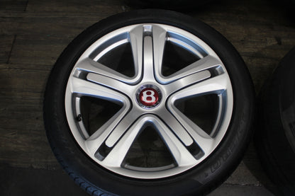 11-18 Bentley Continental GT GTC 5 Spoke Silver 20x9.5 Wheel Set Flying Spur