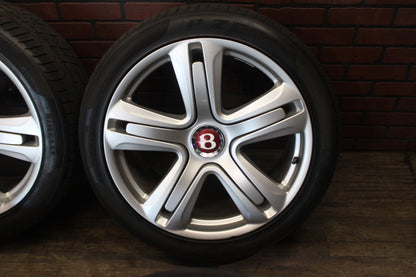 11-18 Bentley Continental GT GTC 5 Spoke Silver 20x9.5 Wheel Set Flying Spur