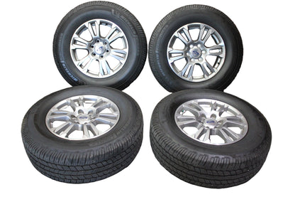 2015-2020 Ford F-150 18x7.5 6 Lug 6 Split Spoke Silver Wheel Rim Set Tires