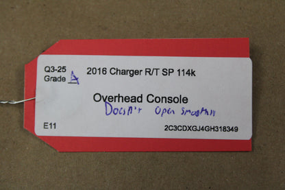 2015-2023 Dodge Charger Scat Pack OEM Overhead Console W/ Homelink W/ Sunroof