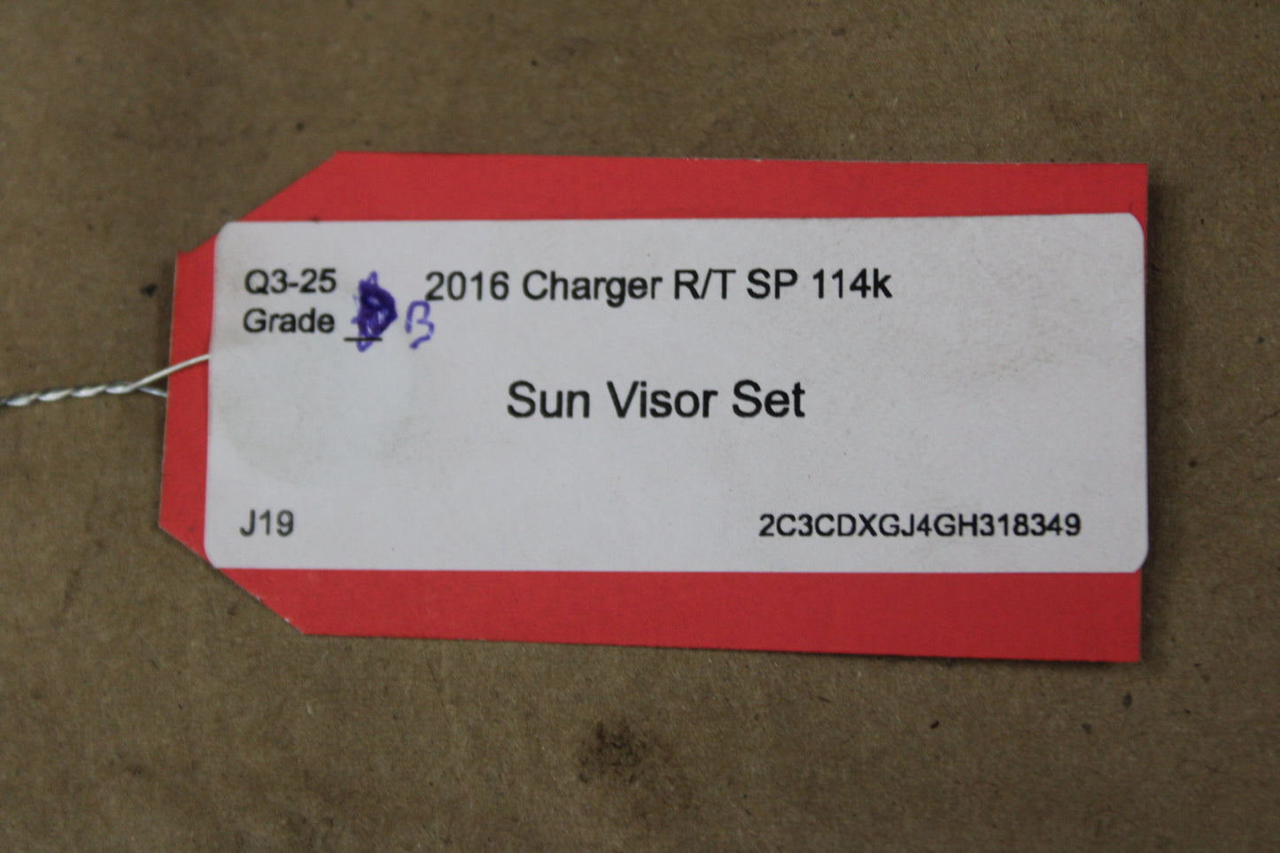 2014-2022 Dodge Charger Left & Right Black Sun Visor Set Pair OEM