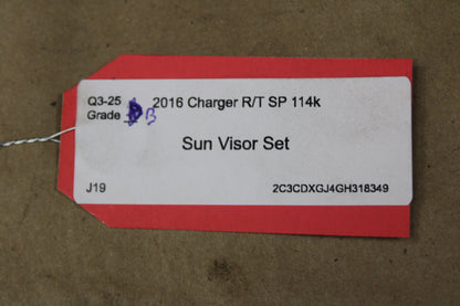 2014-2022 Dodge Charger Left & Right Black Sun Visor Set Pair OEM