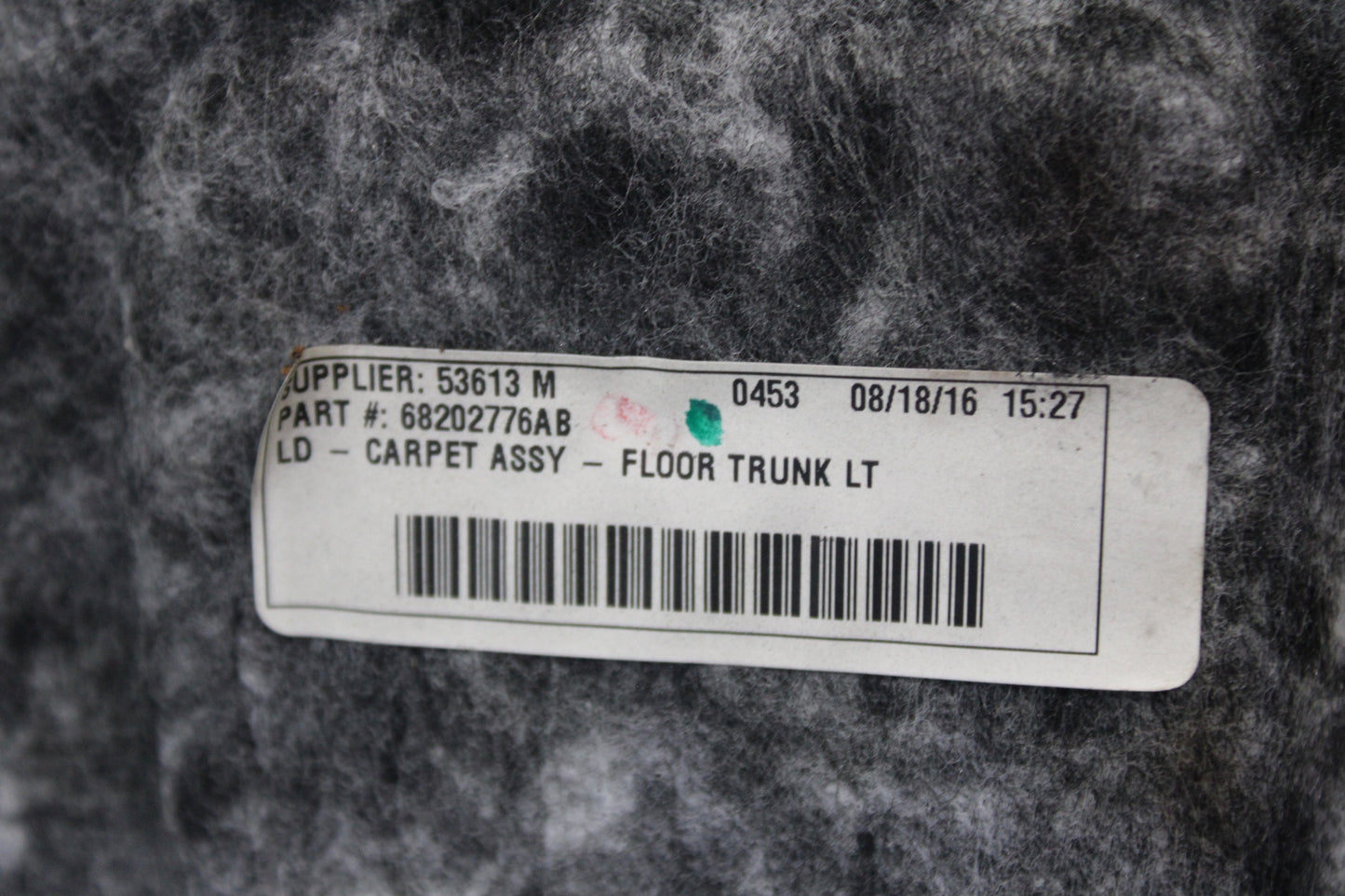 2015-2019 CHARGER TRUNK REAR LEFT SIDE TRIM PANEL CARPET OEM 68202776AB