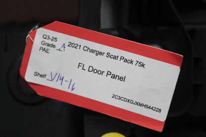 20-23 CHARGER FRONT DRIVER INTERIOR DOOR PANEL OEM LEATHER 6YD951X9AB