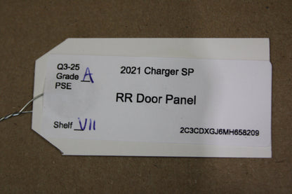 19-23 CHARGER REAR PASSENGER RH SIDE DOOR PANEL BLACK OEM 6RA221X9AD