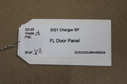 20-23 CHARGER FRONT DRIVER LH SIDE DOOR PANEL OEM LEATHER 6YD951X9AB