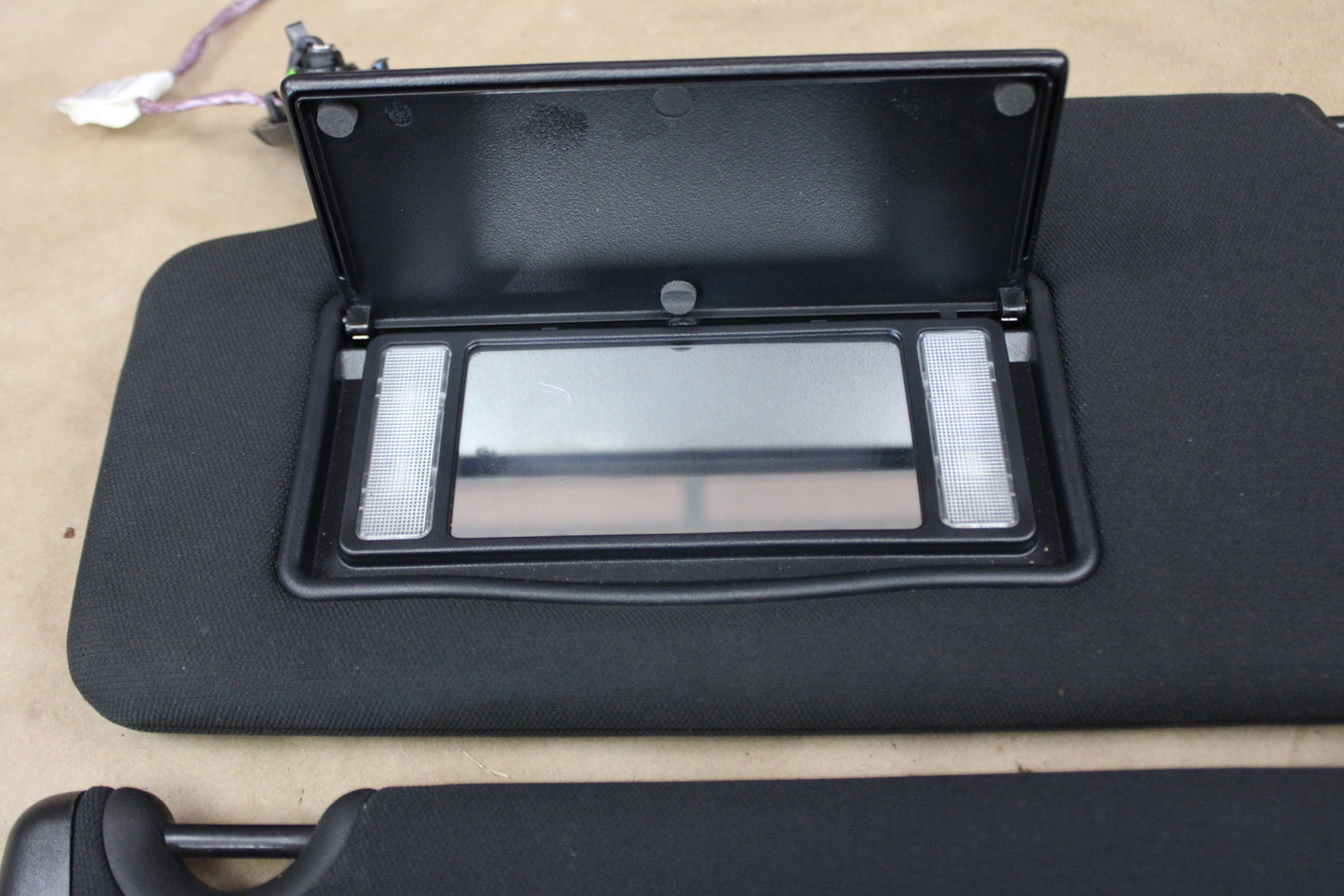 2020-2023 Dodge Charger Left & Right Illuminated Black Sun Visor Set Pair OEM