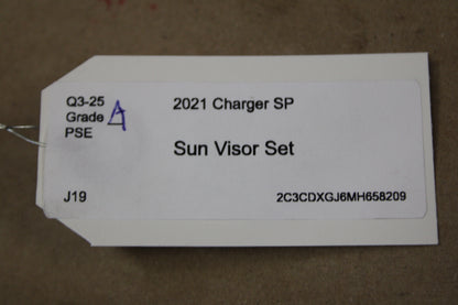 2020-2023 Dodge Charger Left & Right Illuminated Black Sun Visor Set Pair OEM